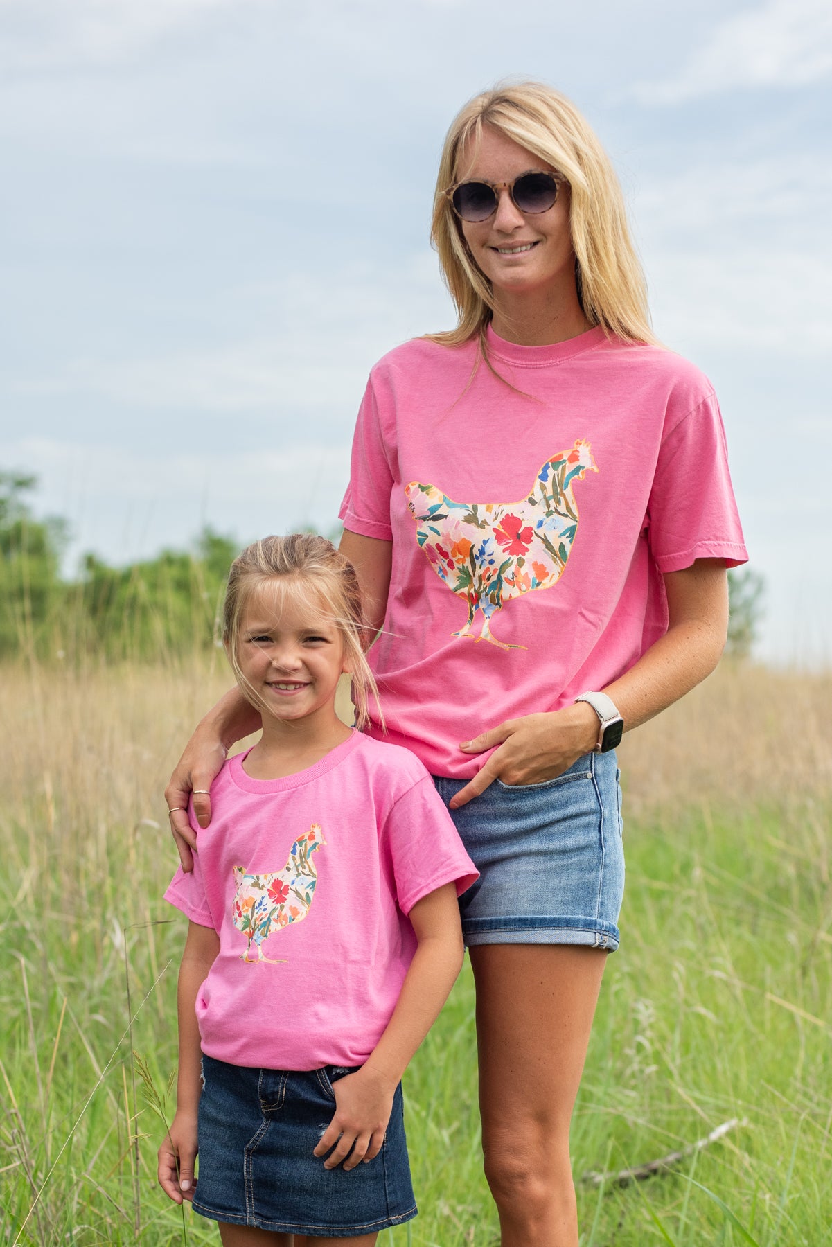Floral Chicken Tee