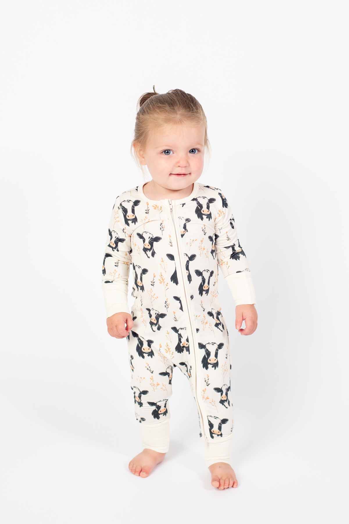 Floral Holsteins Bamboo Baby Zippy