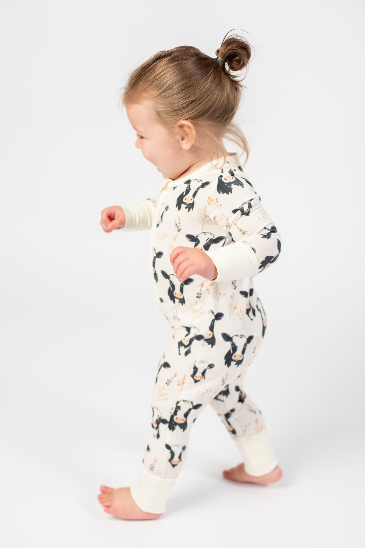 Floral Holsteins Bamboo Baby Zippy
