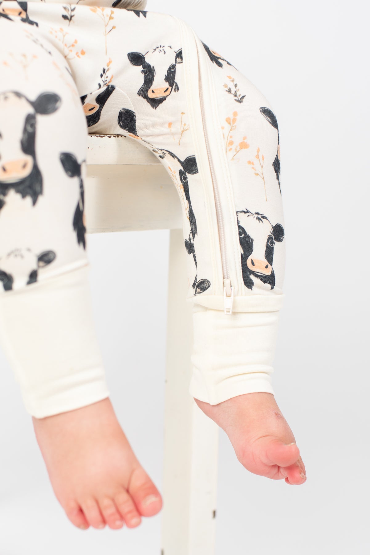 Floral Holsteins Bamboo Baby Zippy