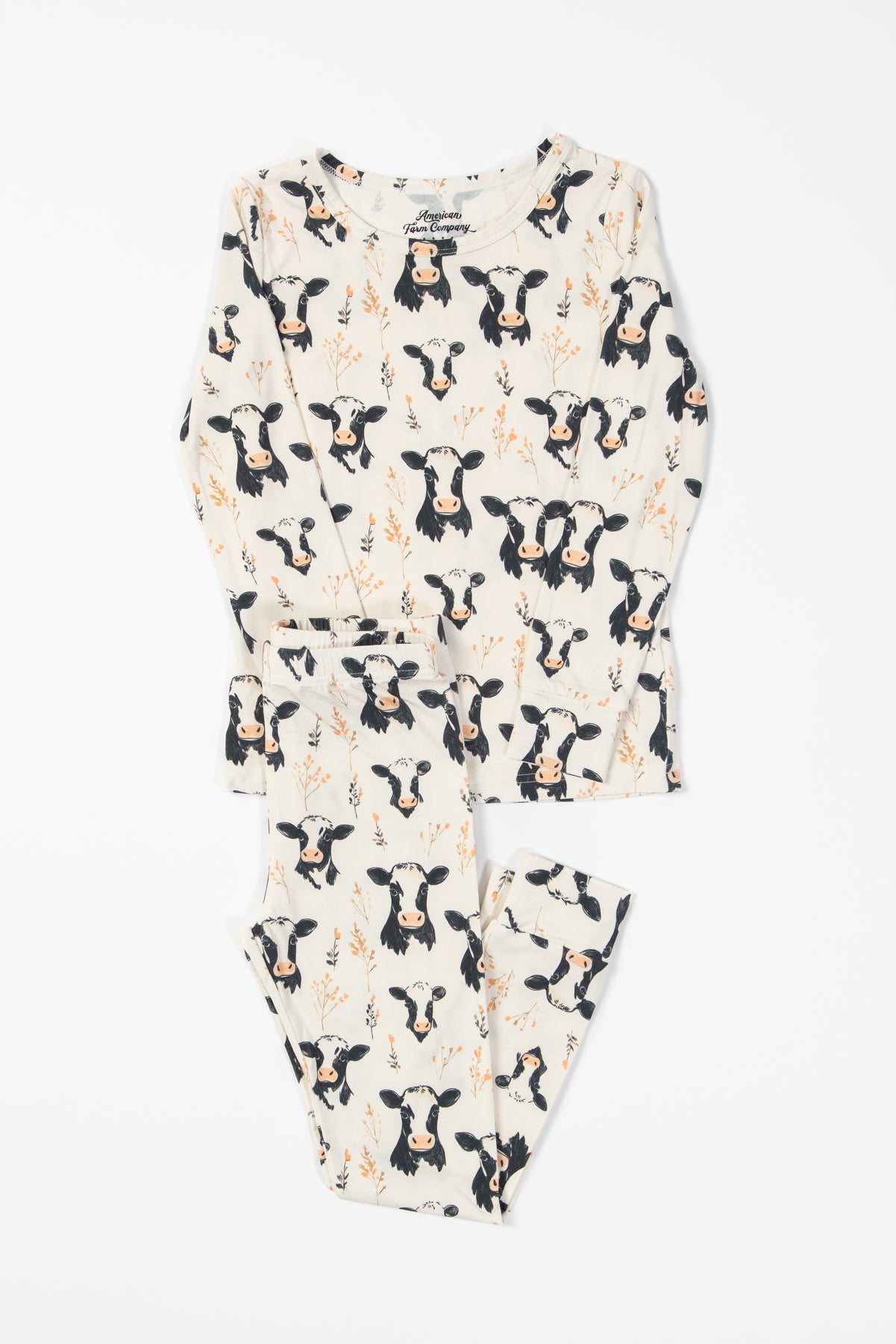 Floral Holstein Toddler/Youth Bamboo Pajama Set