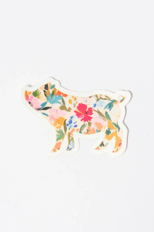 Floral Pig Sticker