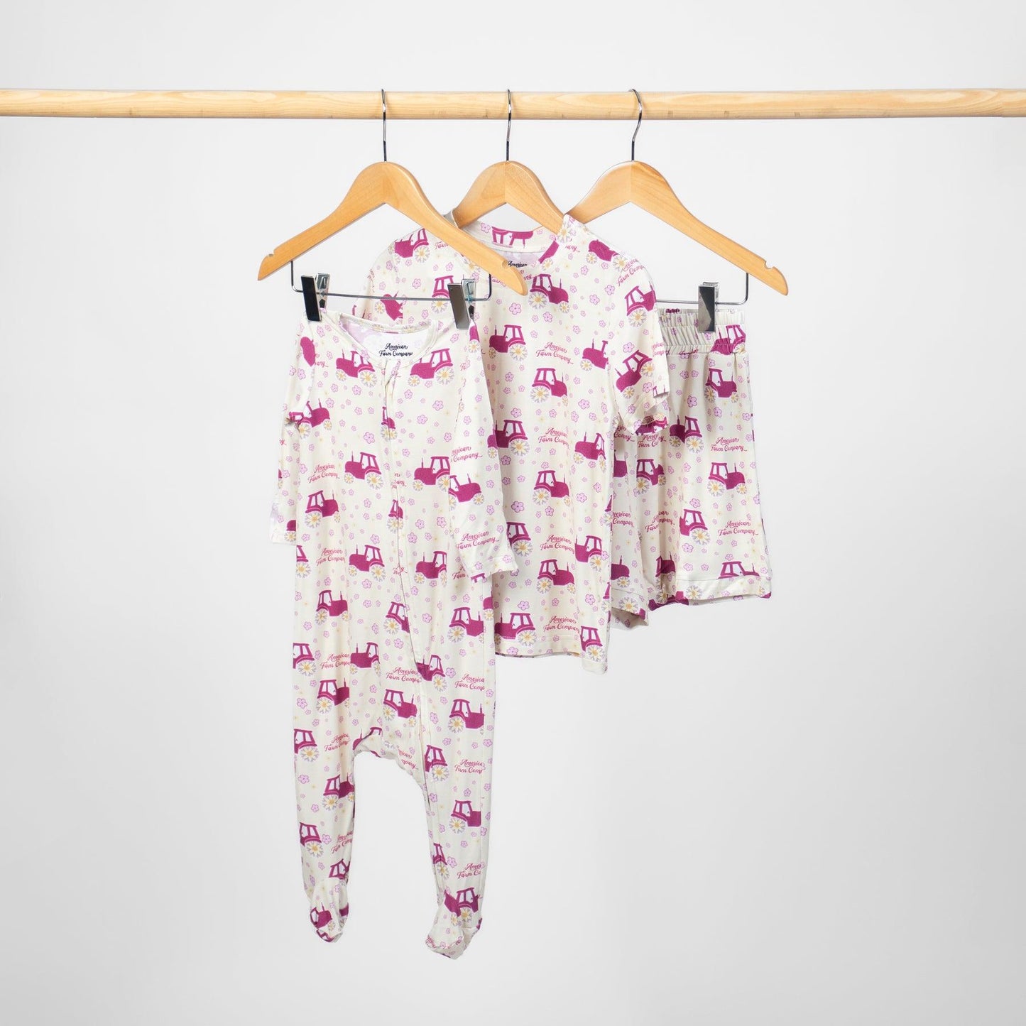 Floral Tractor Toddler/Youth Bamboo Pajama Set - American Farm Company
