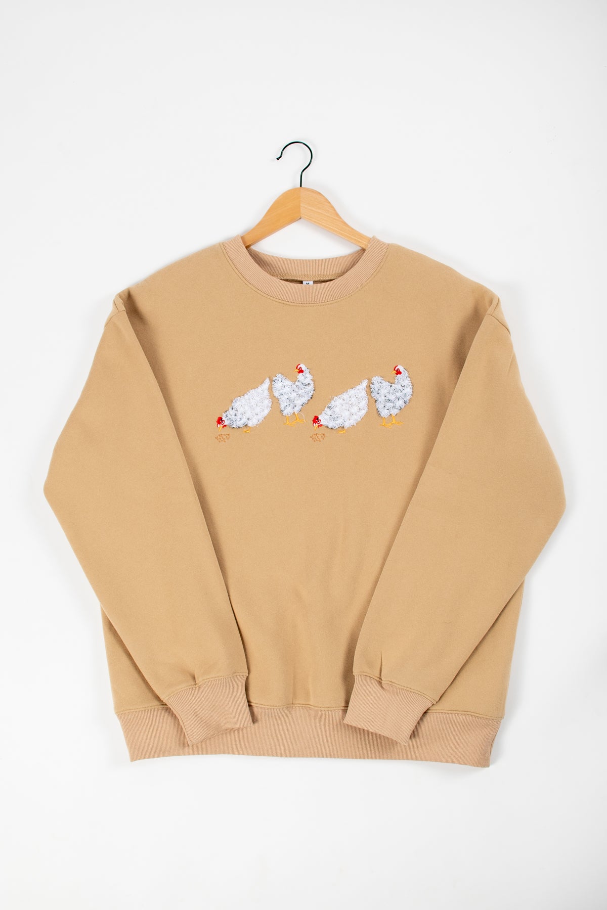 Fluffy White Chicken Tan Crewneck