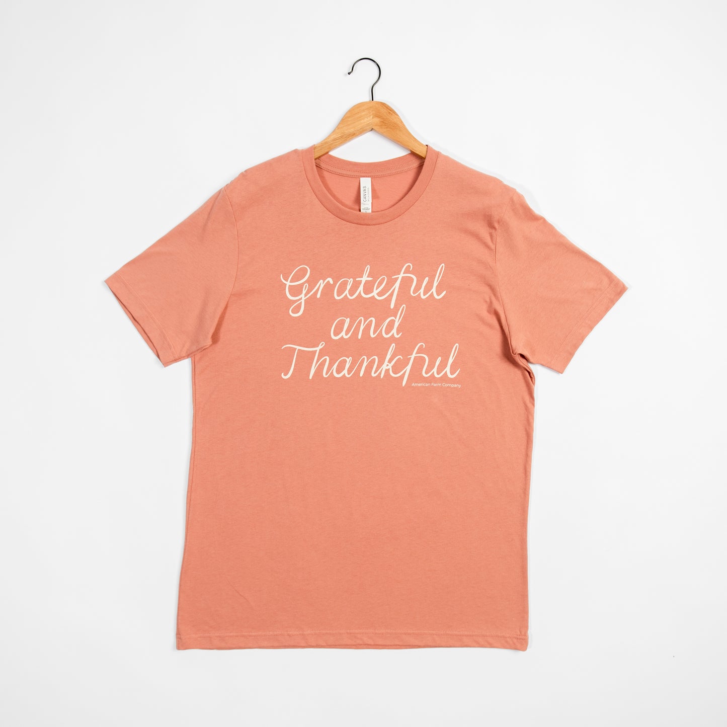 'Grateful and Thankful' Coral Tee
