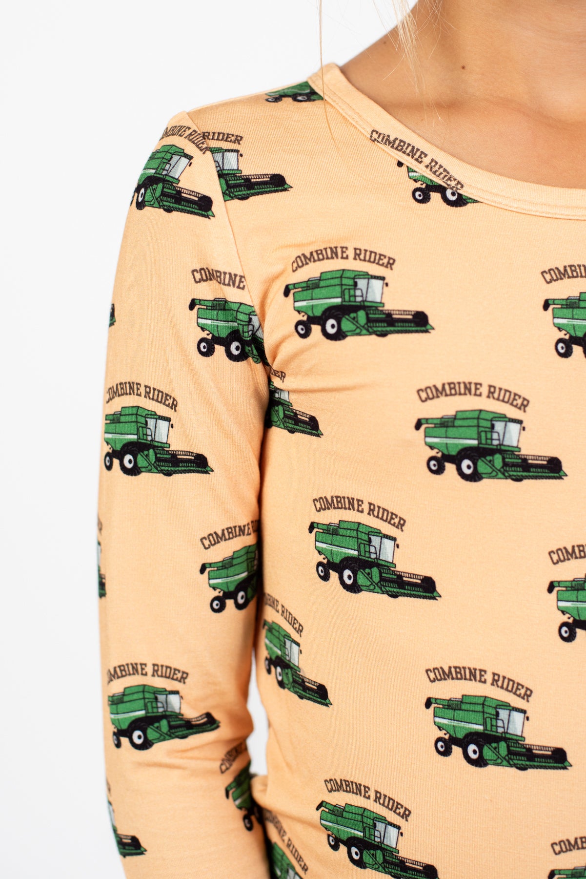Green Combine Rider Toddler/Youth Bamboo Pajama Set