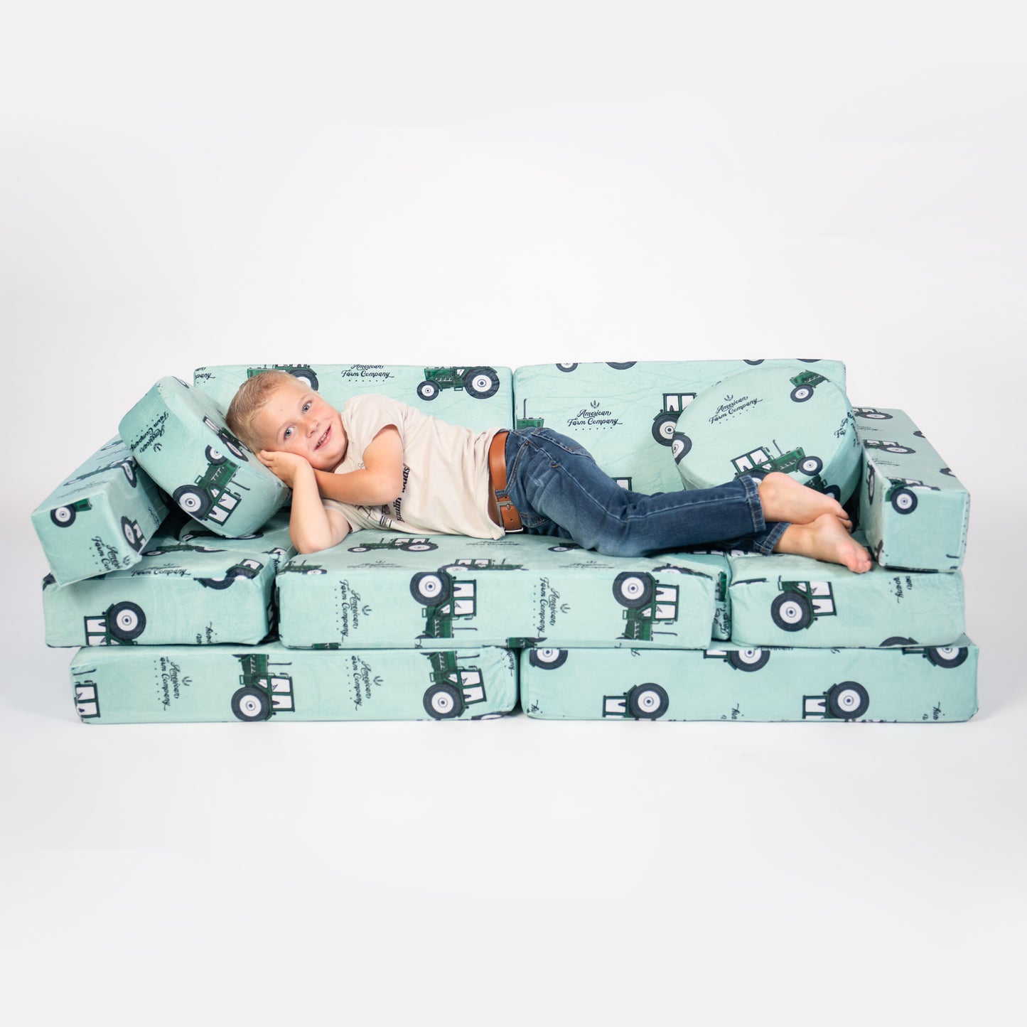 Green Tractor Kids 14pc Foam Couch *PREORDER*