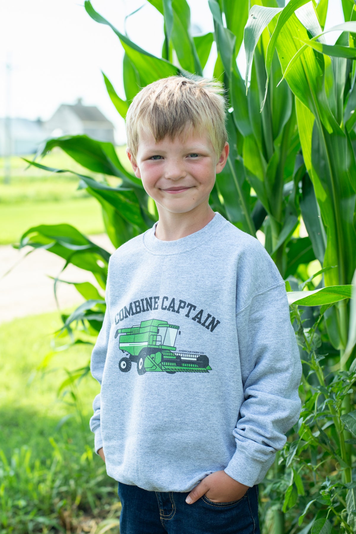 Green Combine Captain Youth Crewneck