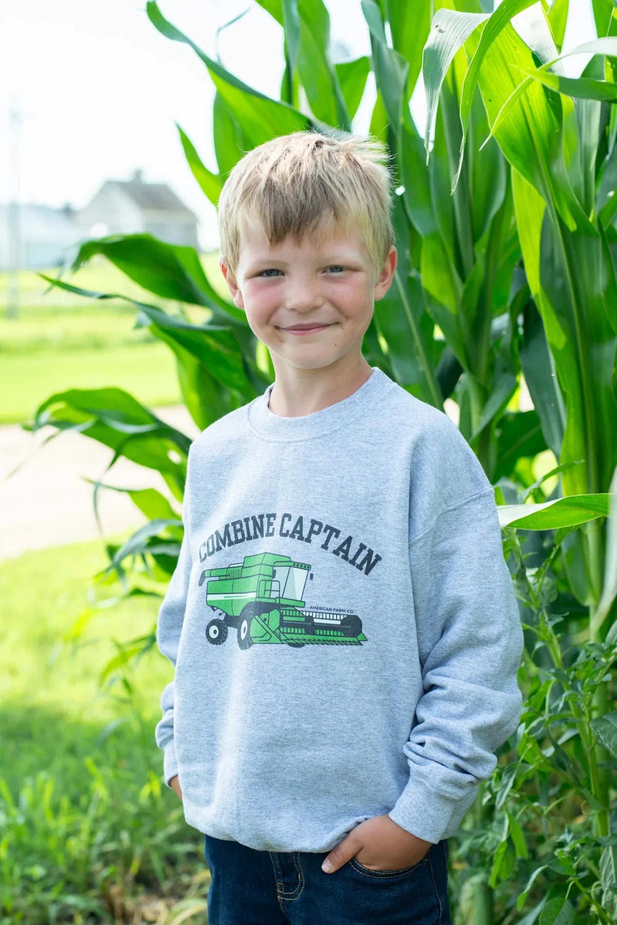 Green Combine Captain Youth Crewneck