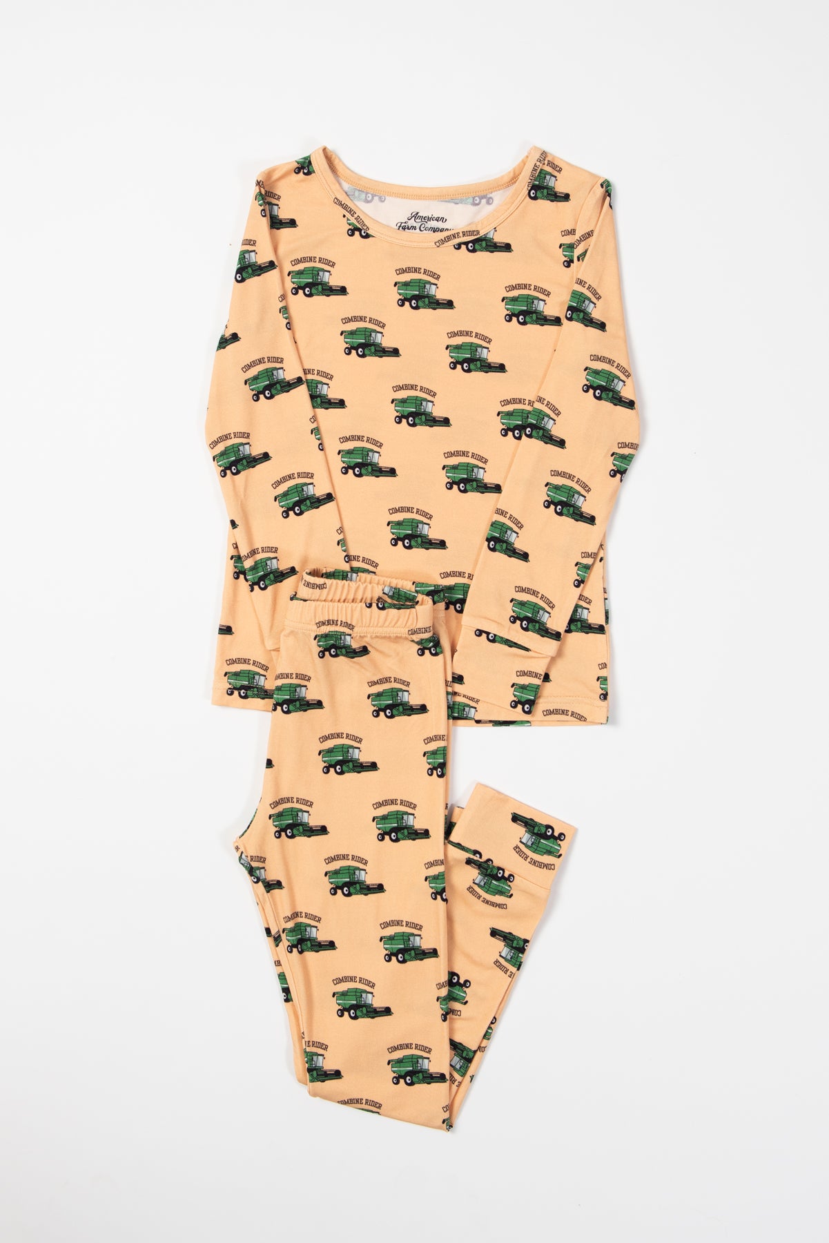 Green Combine Rider Toddler/Youth Bamboo Pajama Set
