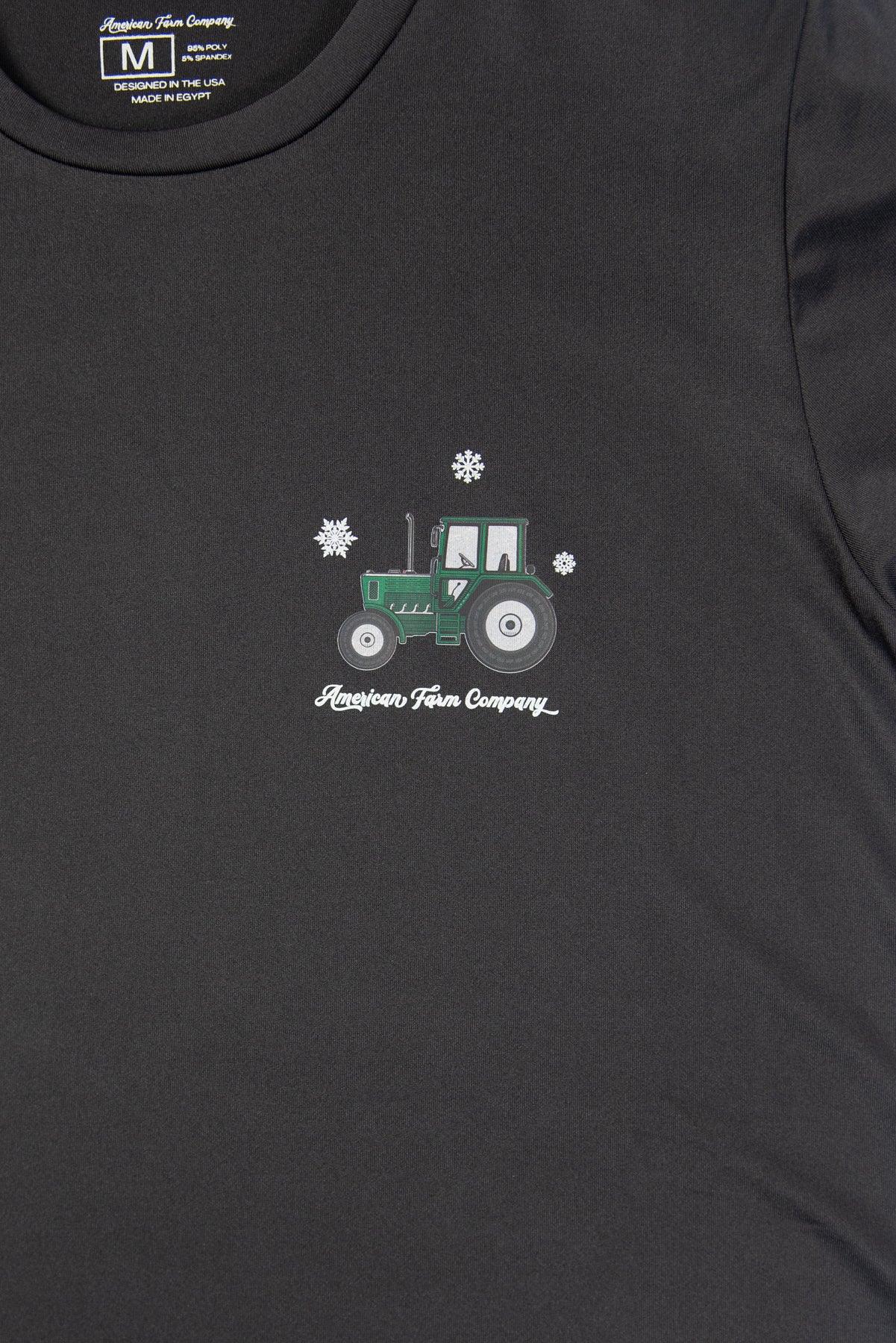 Green Tractor Christmas Adult Pajama Shirt