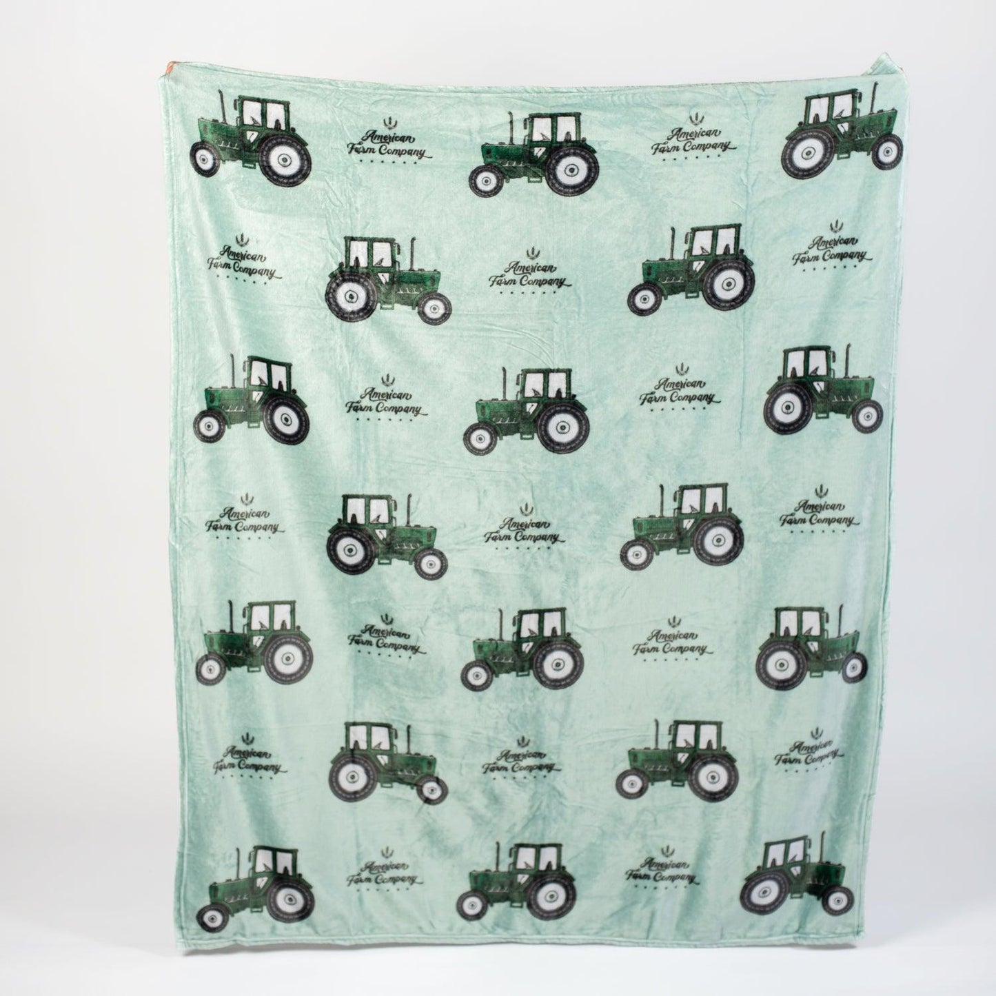 Green Tractor Plush Blanket - American Farm Company