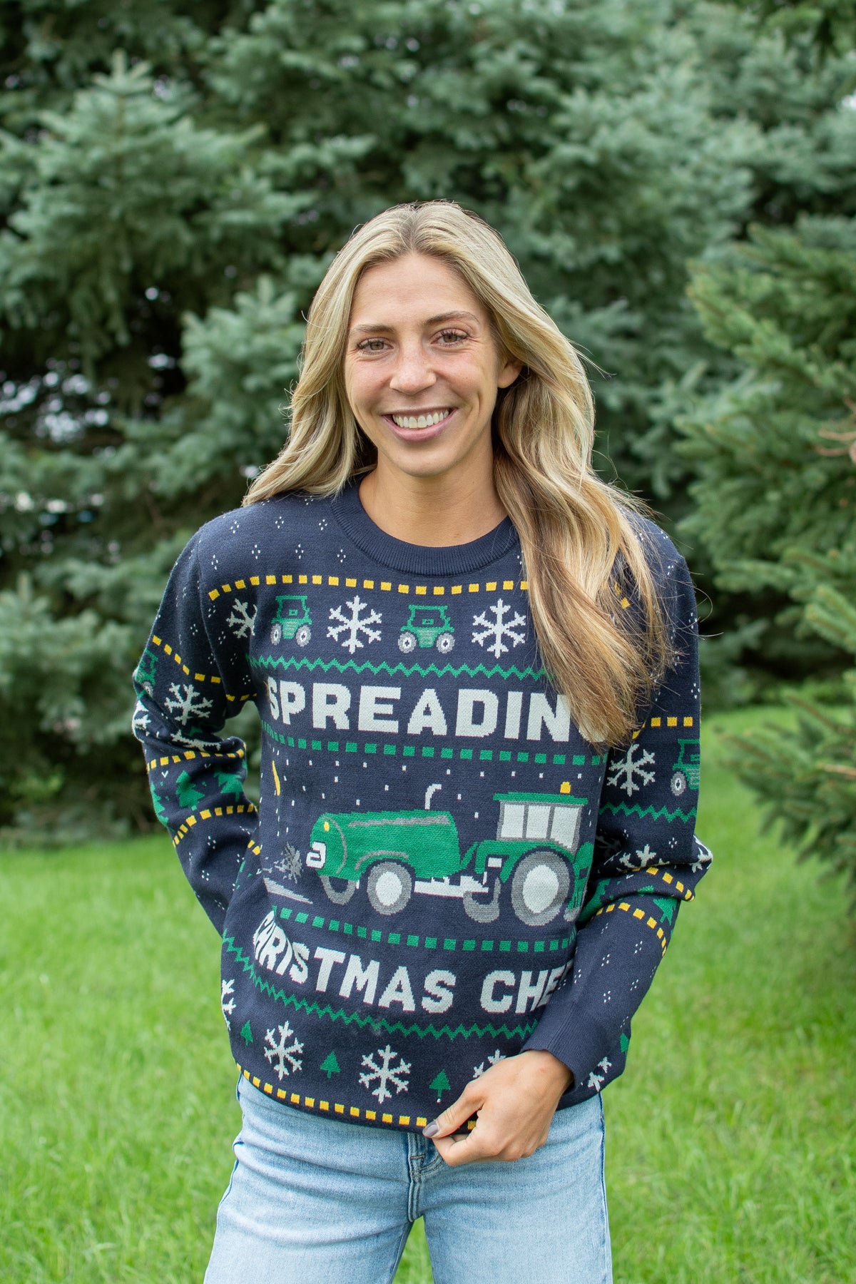 Green Tractor 'Spreading Christmas Cheer' Knit Sweater