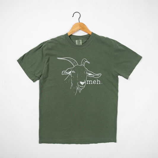 Green 'meh.' Goat Tee