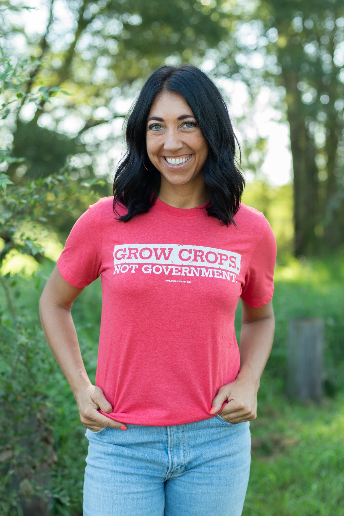 'Grow Crops, Not Government.' Red Tee