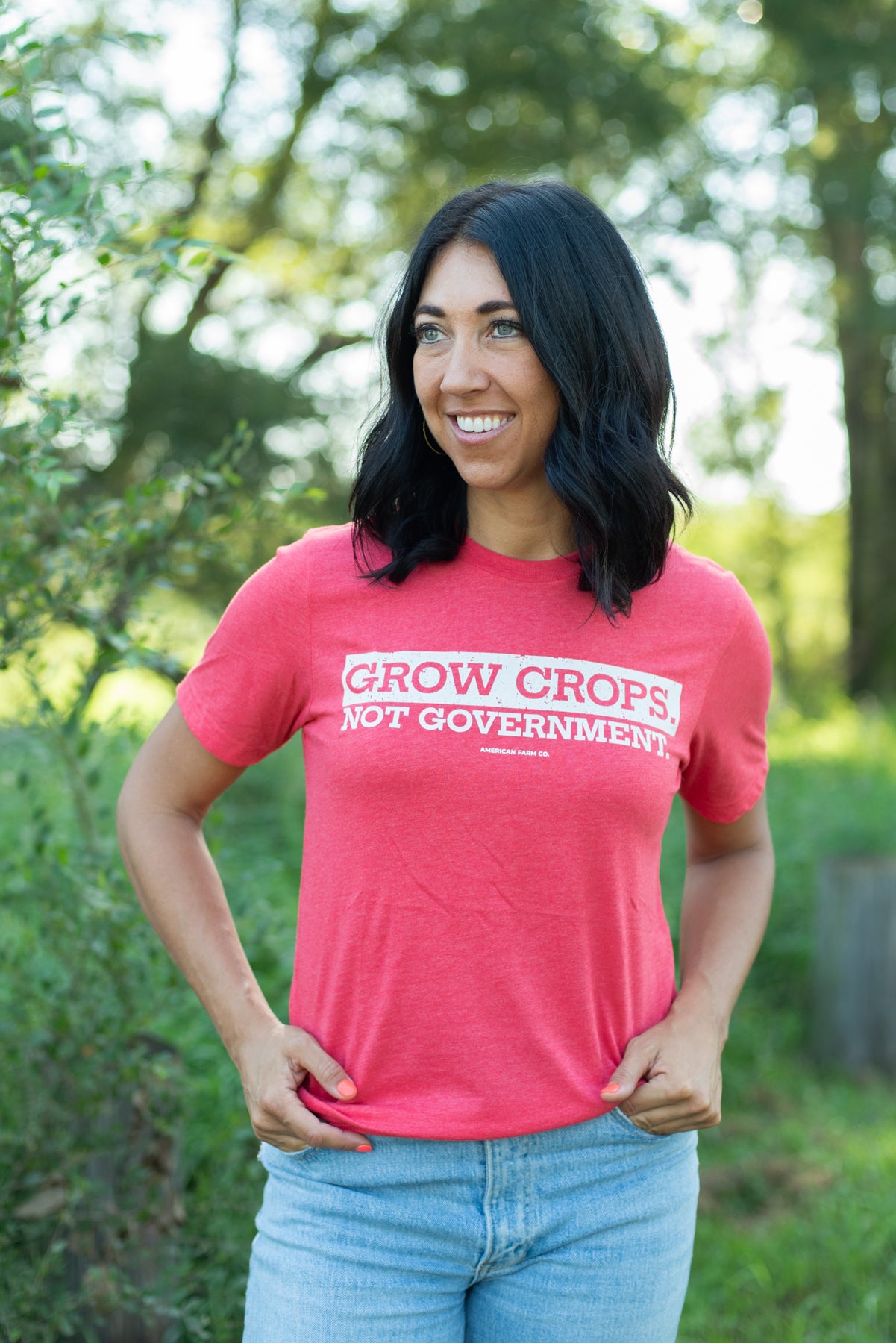 'Grow Crops, Not Government.' Red Tee
