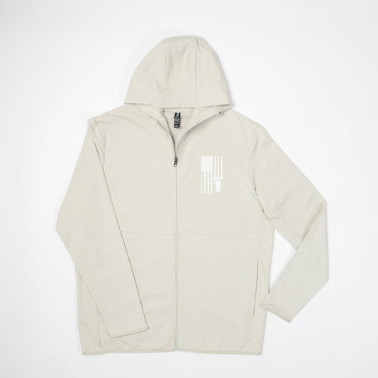Harvest Flag Performance Full-Zip Hoodie - Smoke - American Farm Company