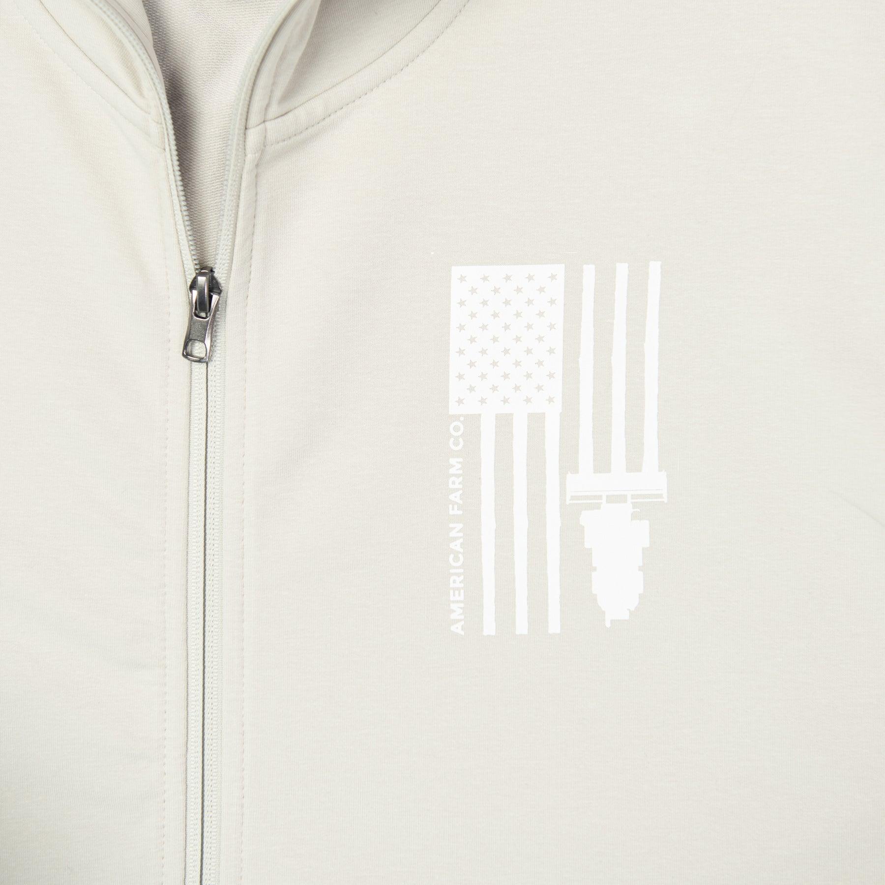 Harvest Flag Performance Full-Zip Hoodie - Smoke - American Farm Company