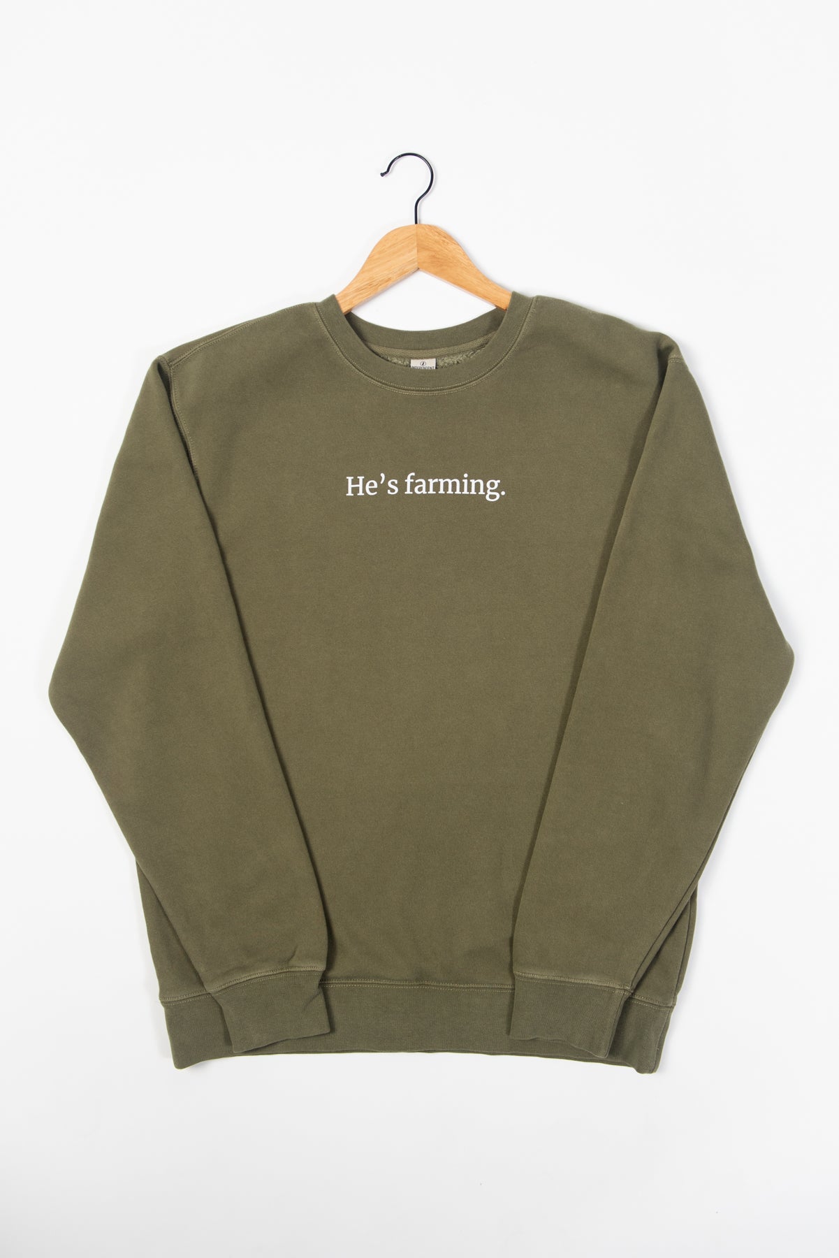 'He's Farming.' Crewneck