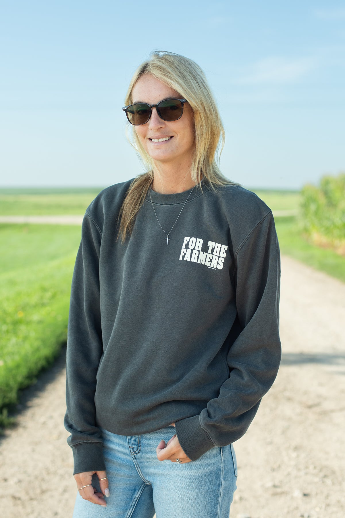 'I'm Here for the Farmers' Charcoal Crewneck