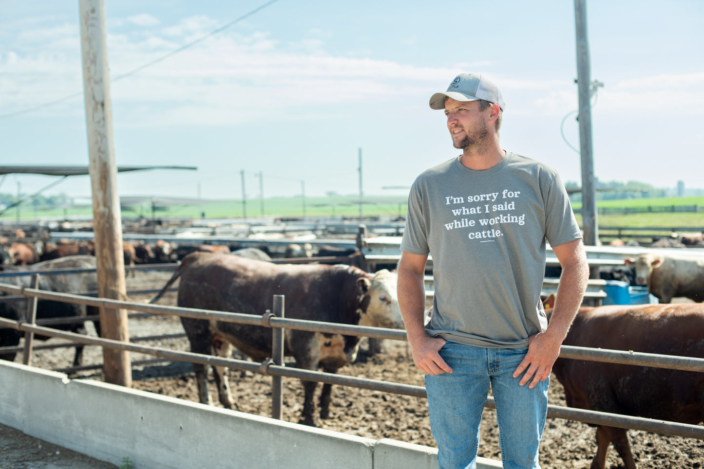 'Sorry For What I Said While Working Cattle' Tee