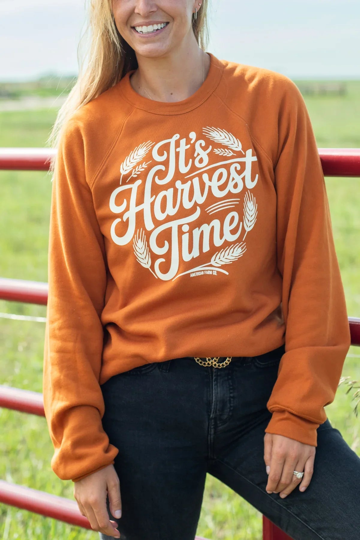 'It's Harvest Time' Rust Crewneck
