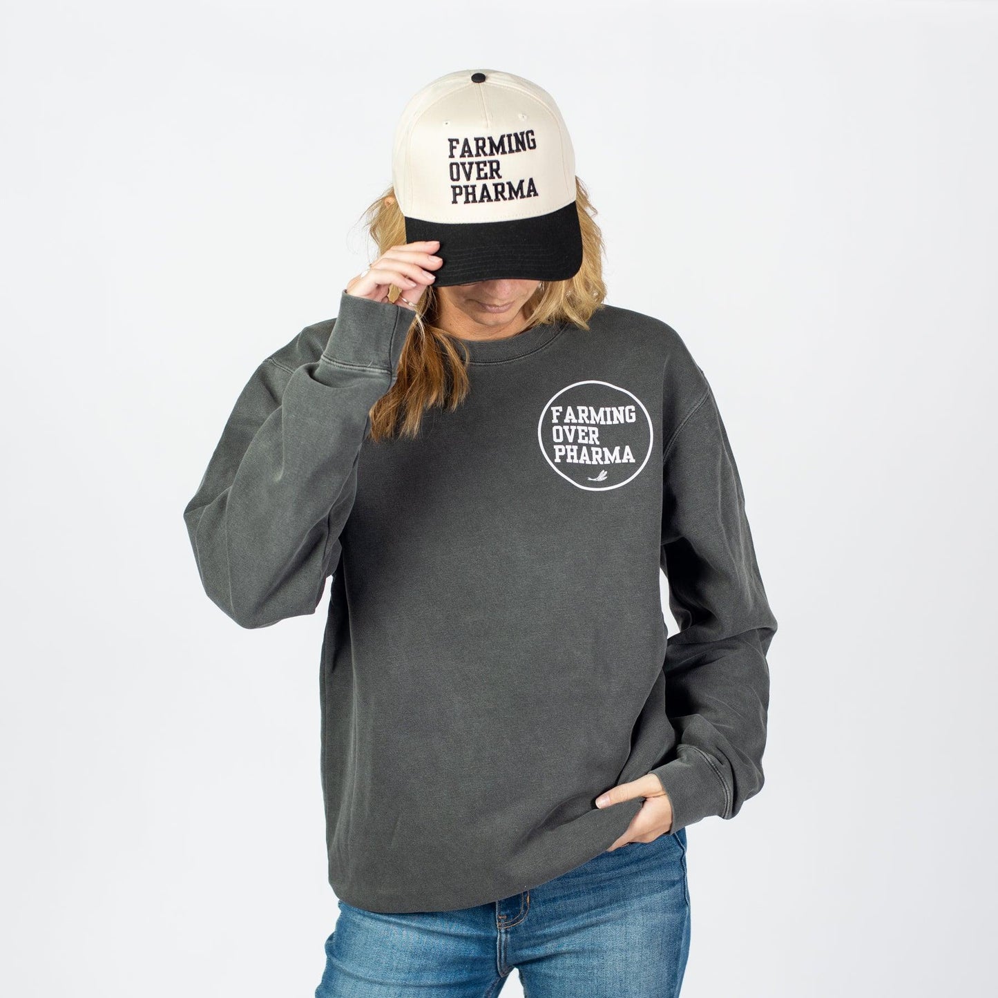Farming Over Pharma Charcoal Crewneck - American Farm Company