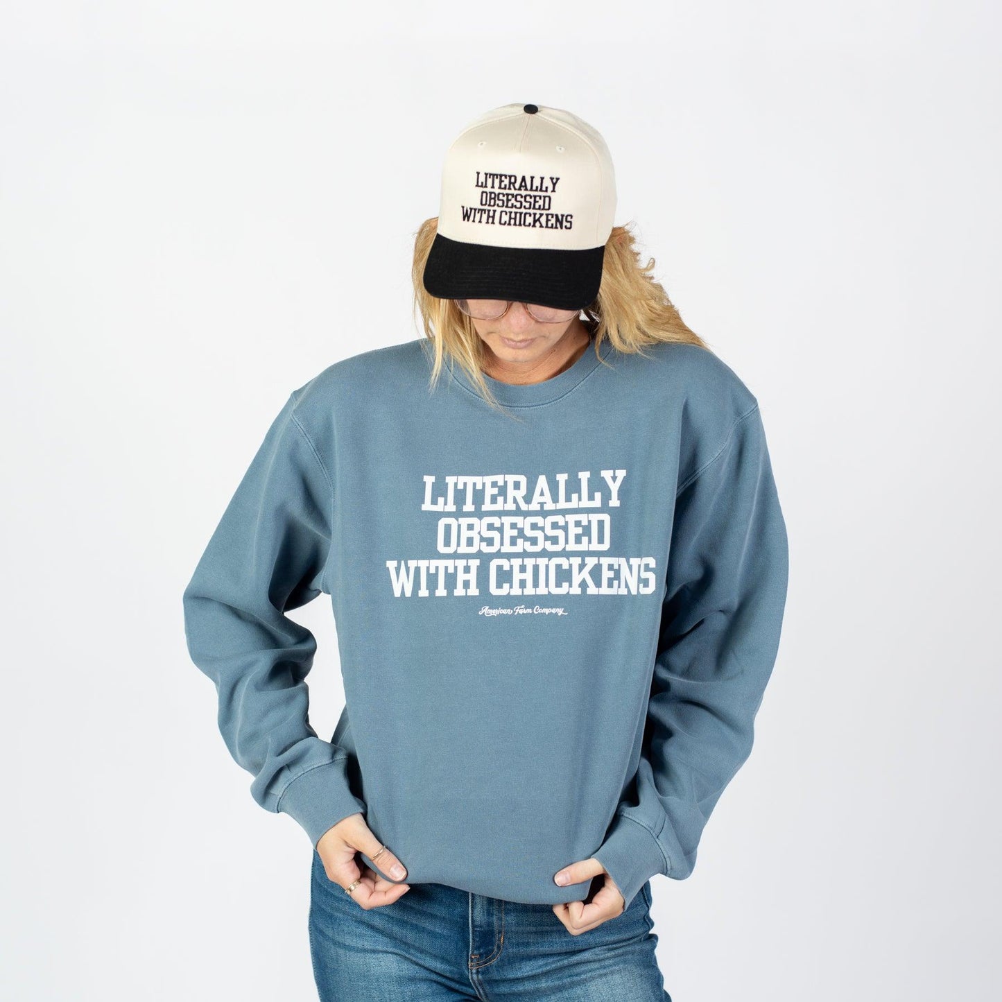 'Literally Obsessed with Chickens' Crewneck - American Farm Company