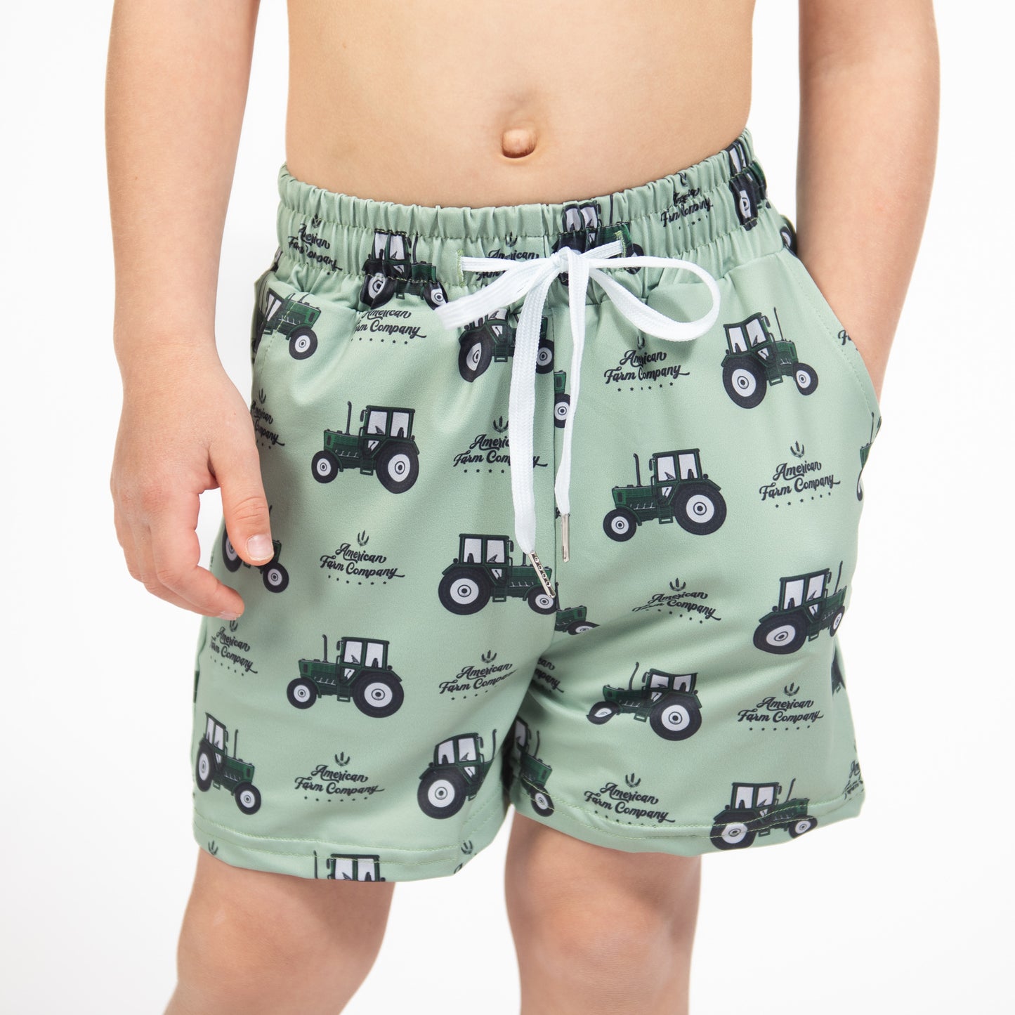 Green Tractor Toddler/Youth Swim Trunk