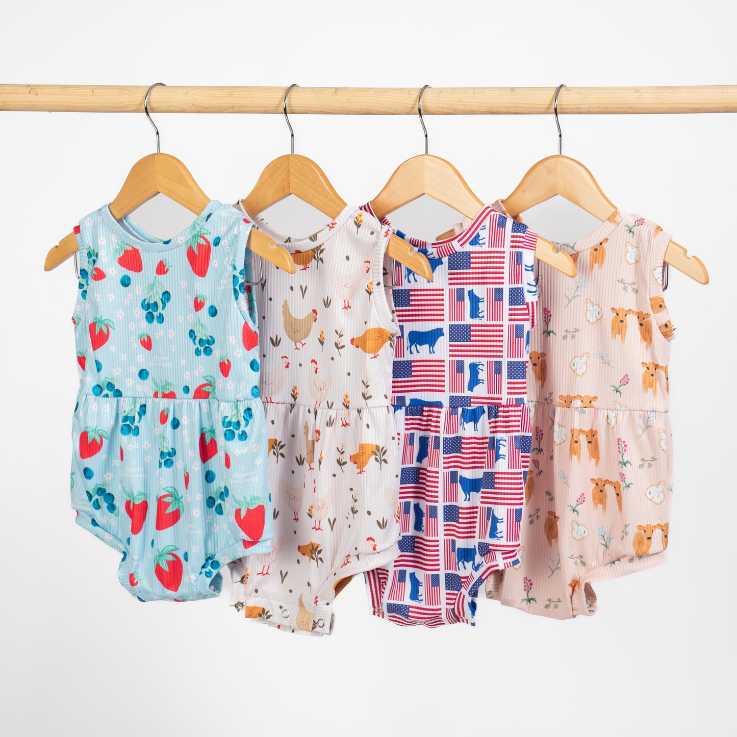 Flags & Steers Baby Bubble Romper