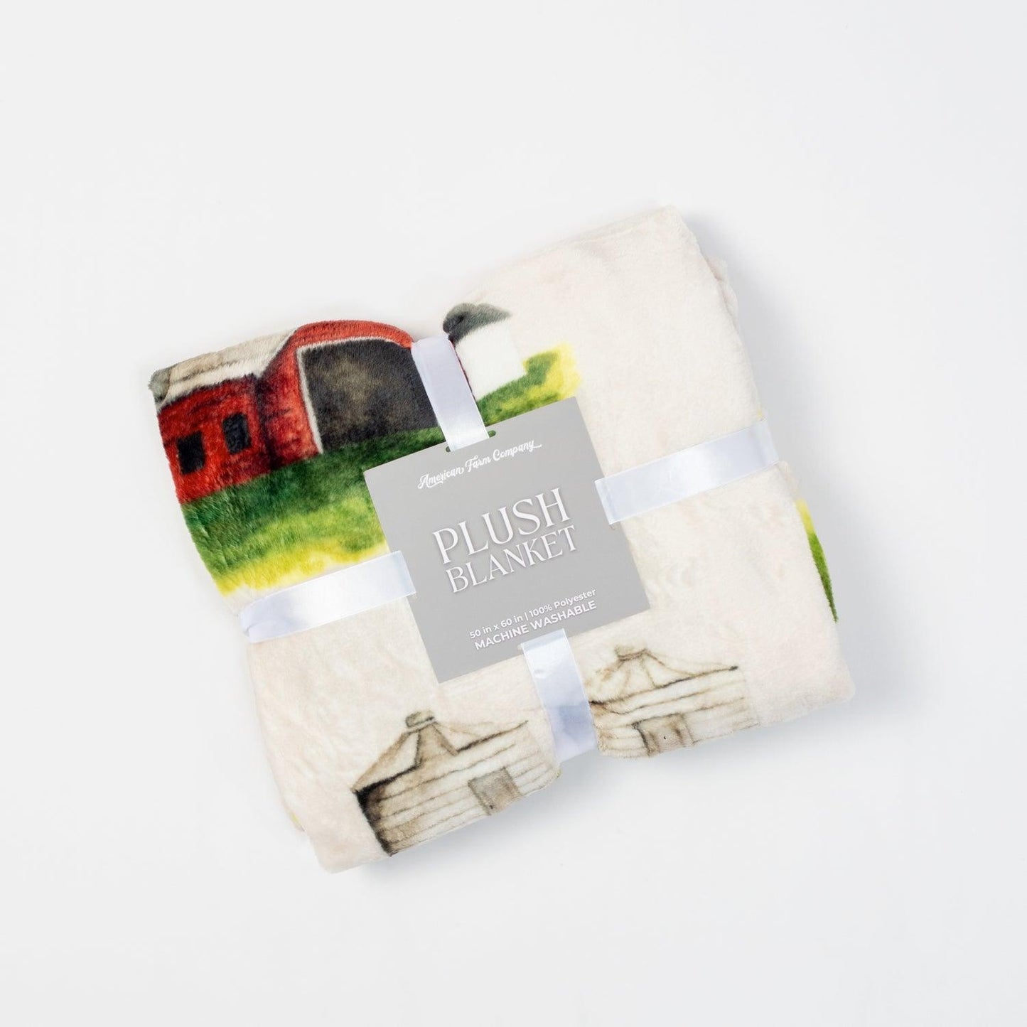 Watercolor Farm Plush Blanket - American Farm Company