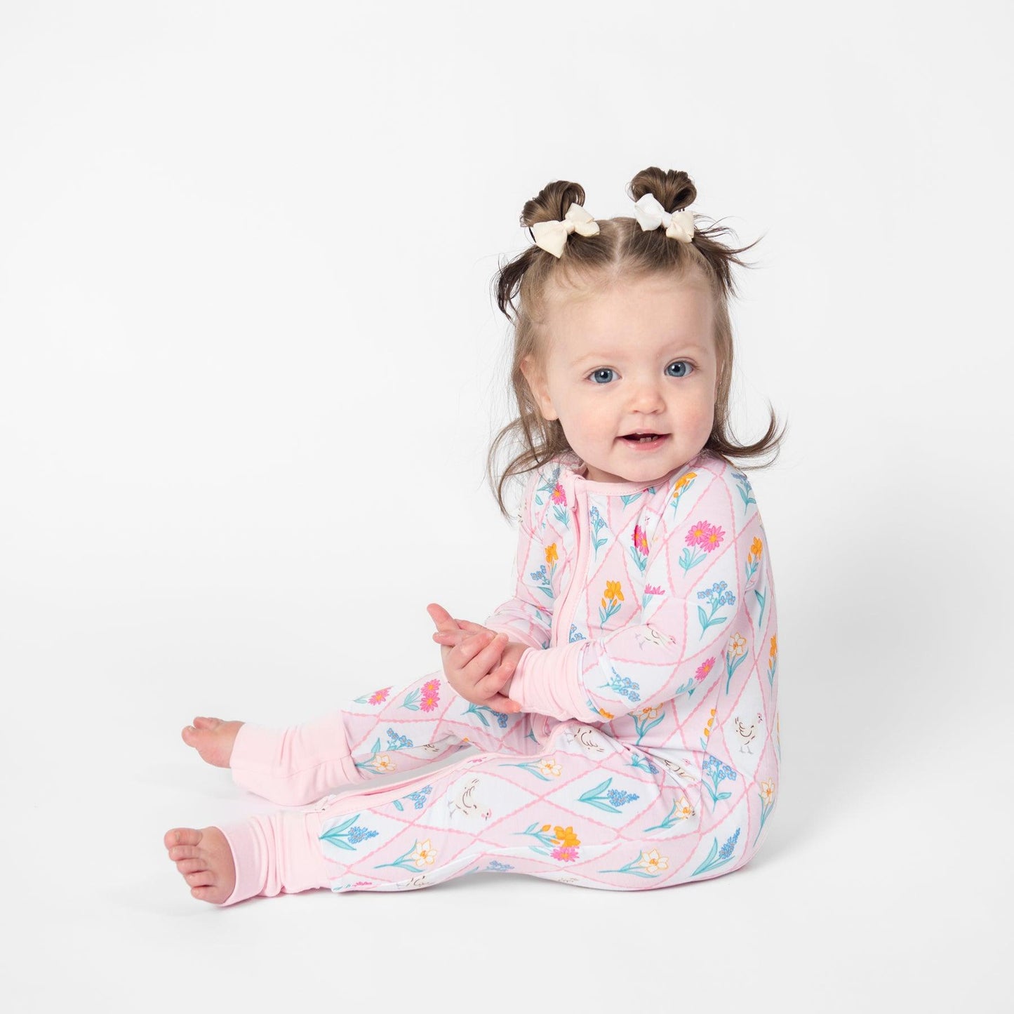 Diamond Floral Chicken Baby Bamboo Zippy