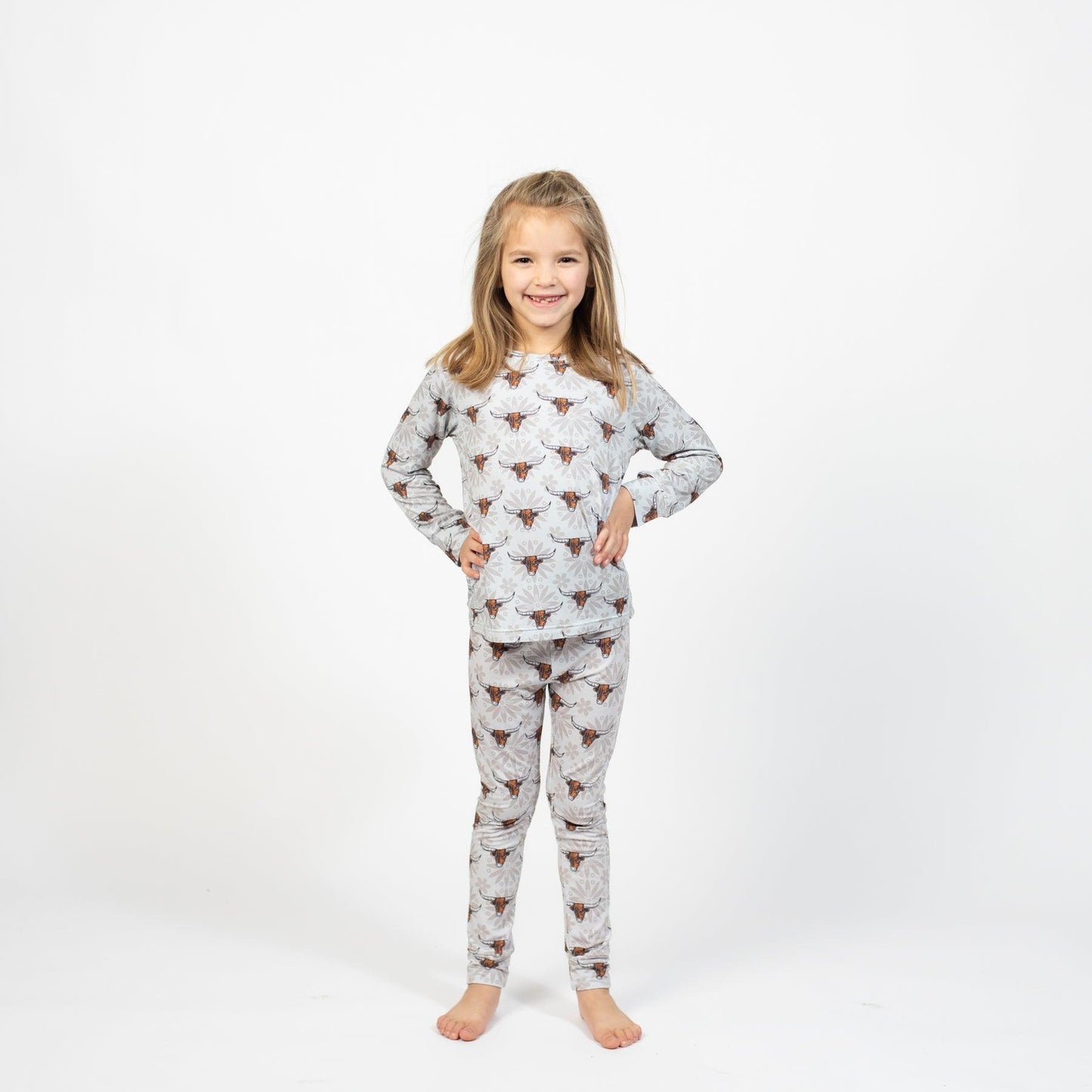 Western Cow Toddler/Youth Bamboo Pajama Set - American Farm Company