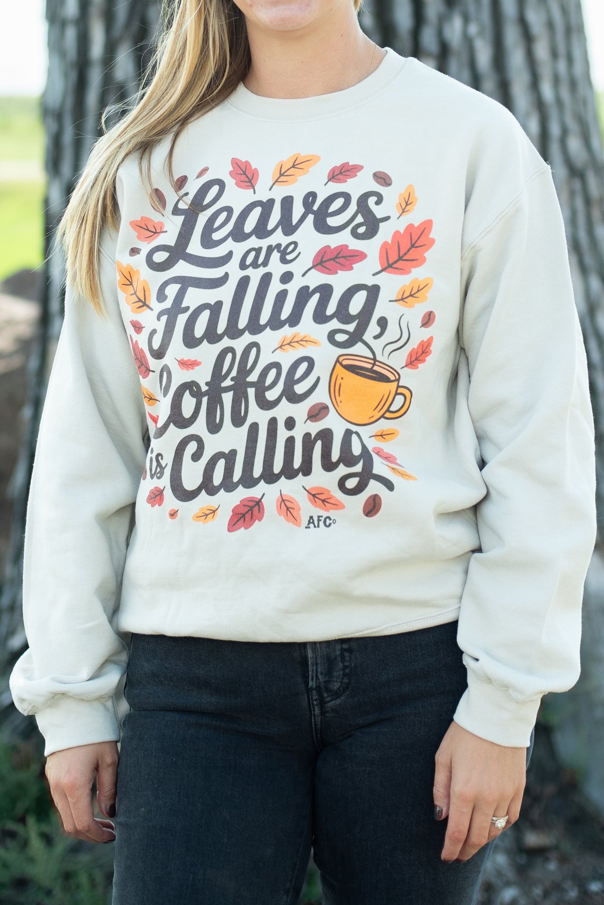 'Leaves are Falling, Coffee is Calling' Crewneck