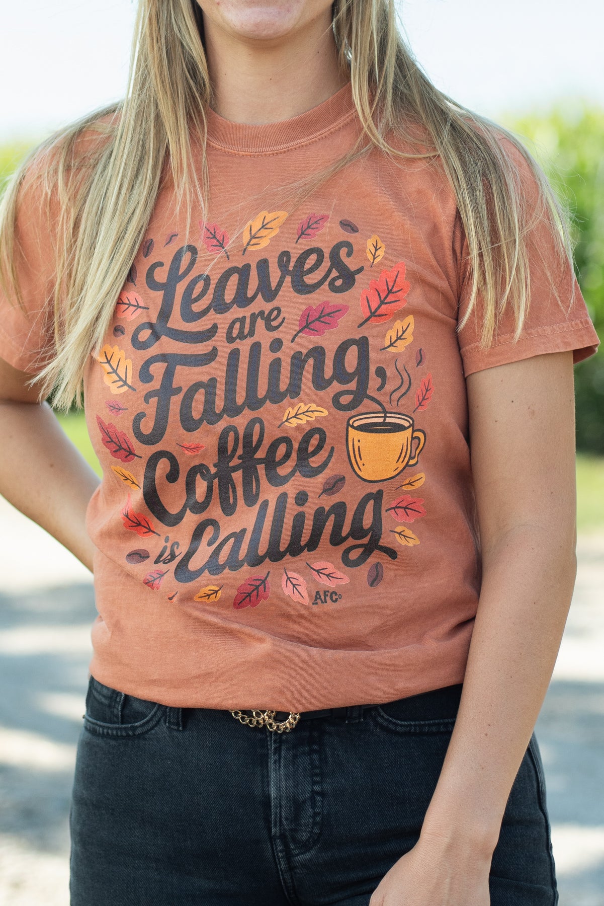 'Leaves are Falling, Coffee is Calling' Tee