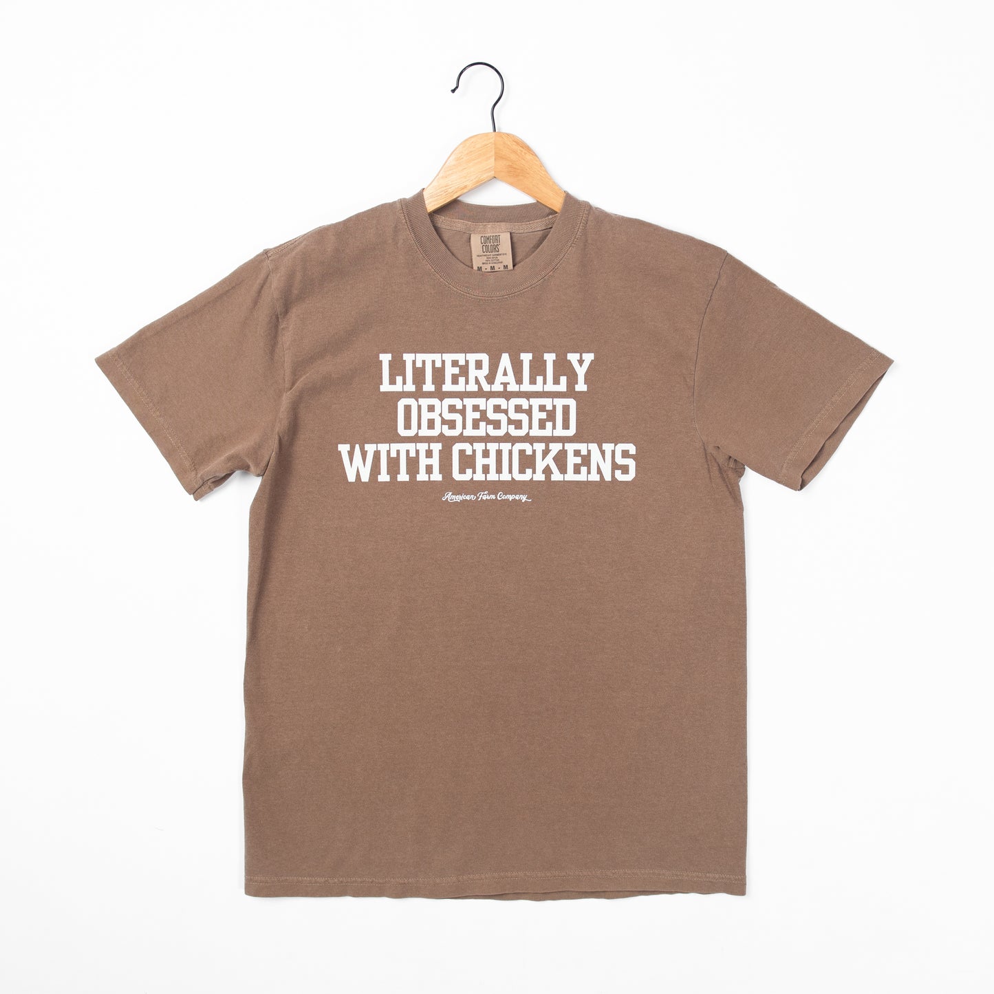 'Literally Obsessed with Chickens' Brown Tee