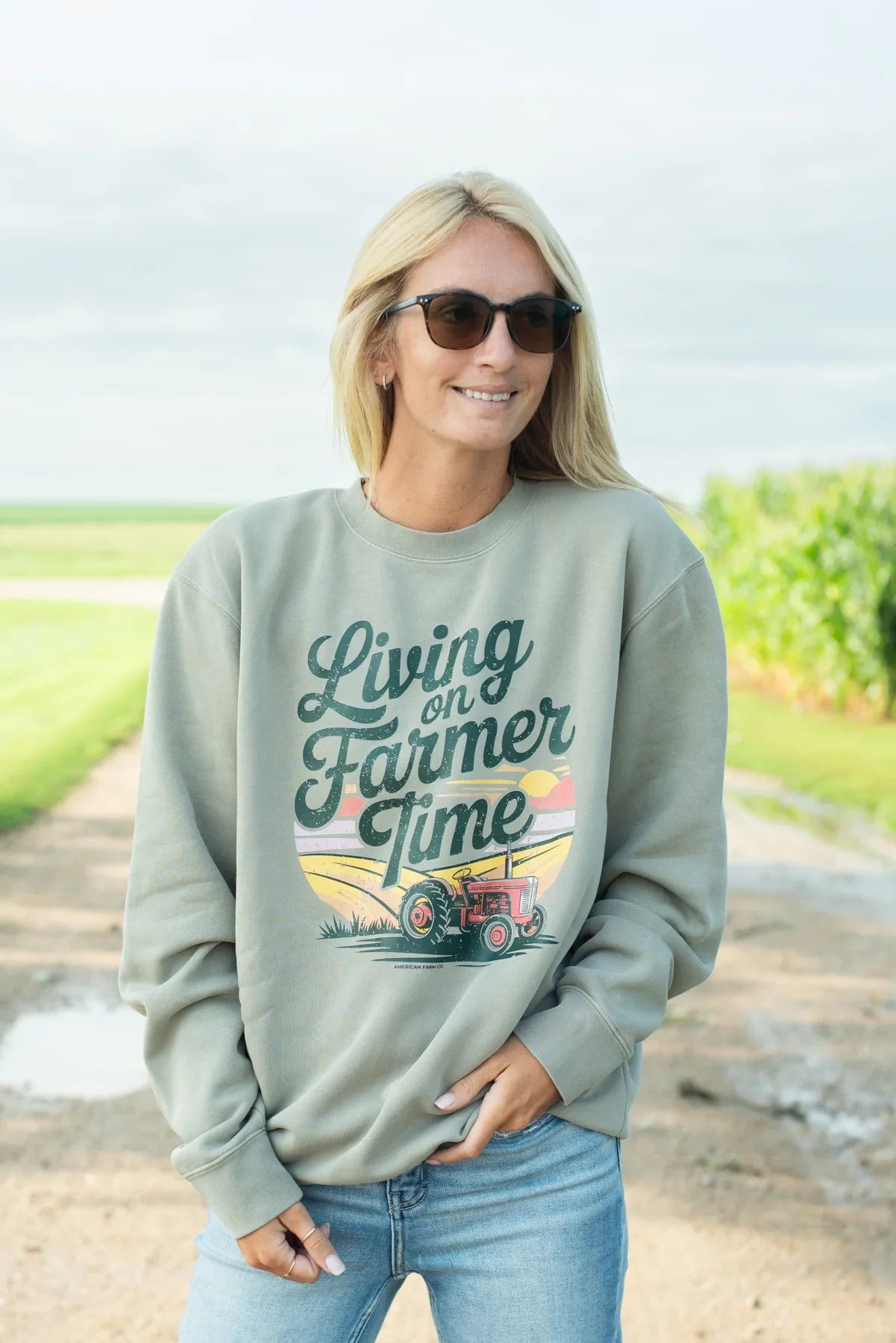 'Living On Farmer Time' Crewneck