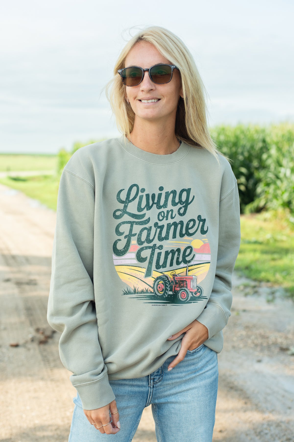 'Living On Farmer Time' Crewneck