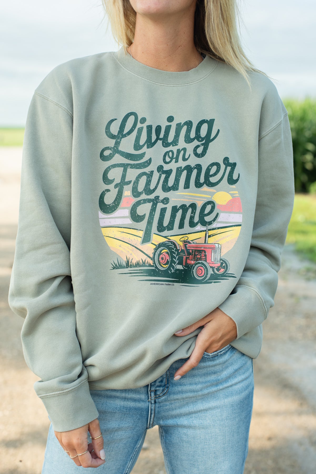'Living On Farmer Time' Crewneck