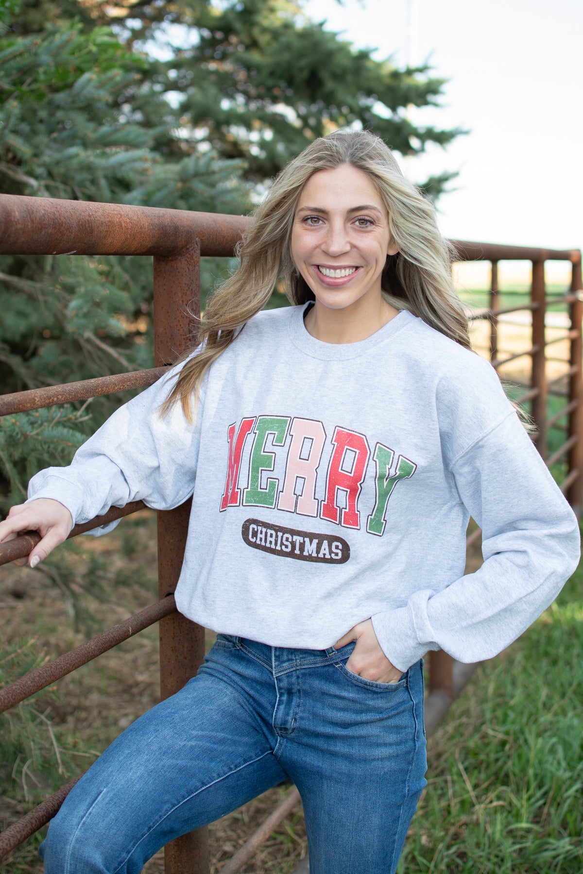 'Merry Christmas' Ash Crewneck