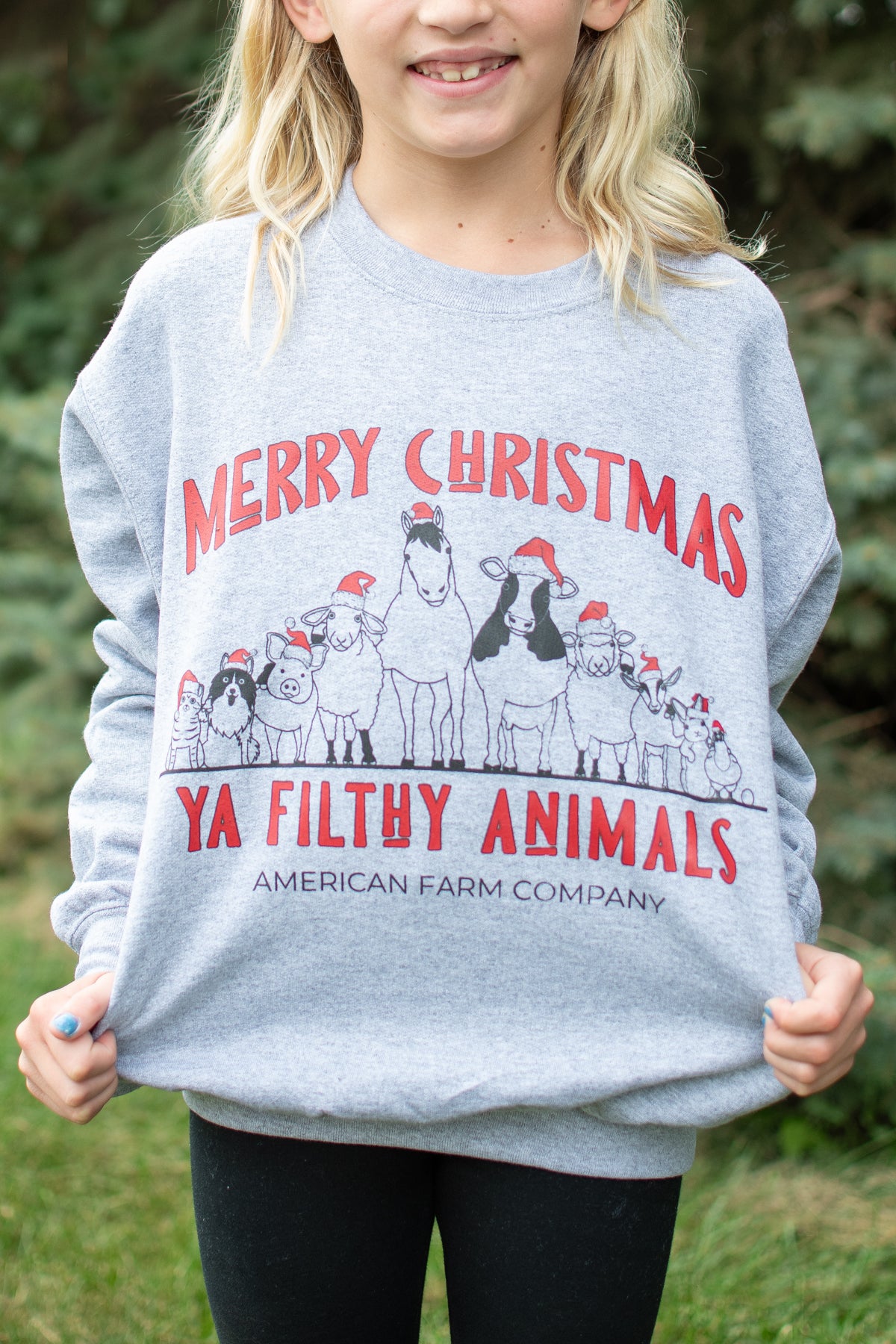 'Merry Christmas Ya Filthy Animals' Toddler/Youth Crewneck
