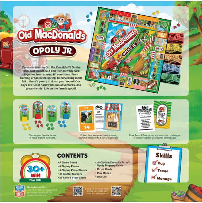 Old Macdonald's Farm Opoly Junior - American Farm Company