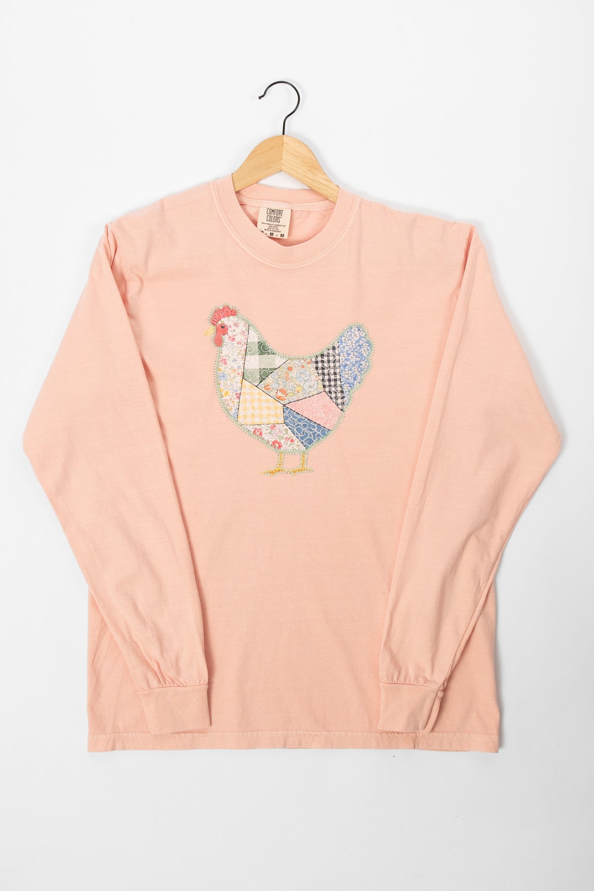 Patchwork Chicken Peach Long Sleeve