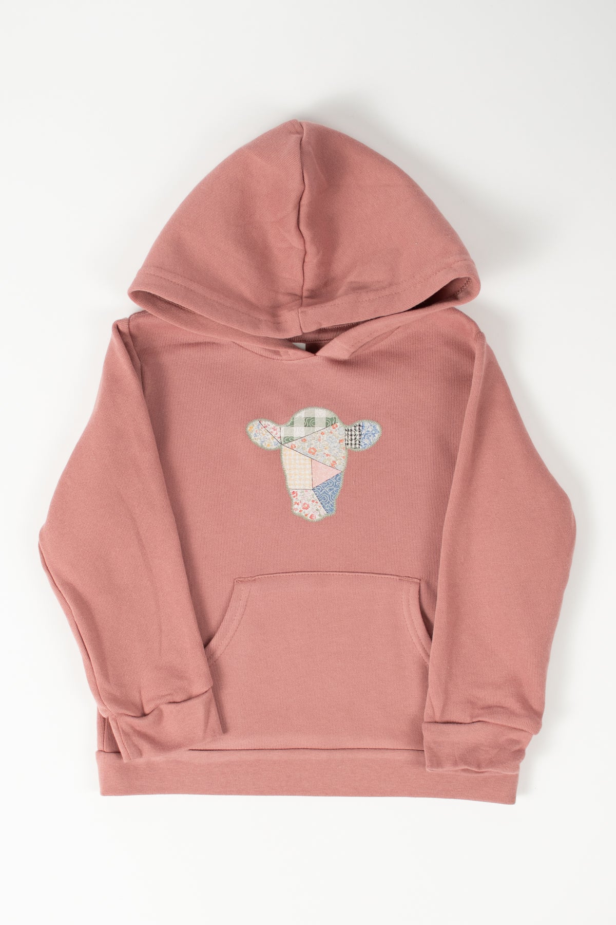 Patchwork Cow Toddler/Youth Mauve Hoodie