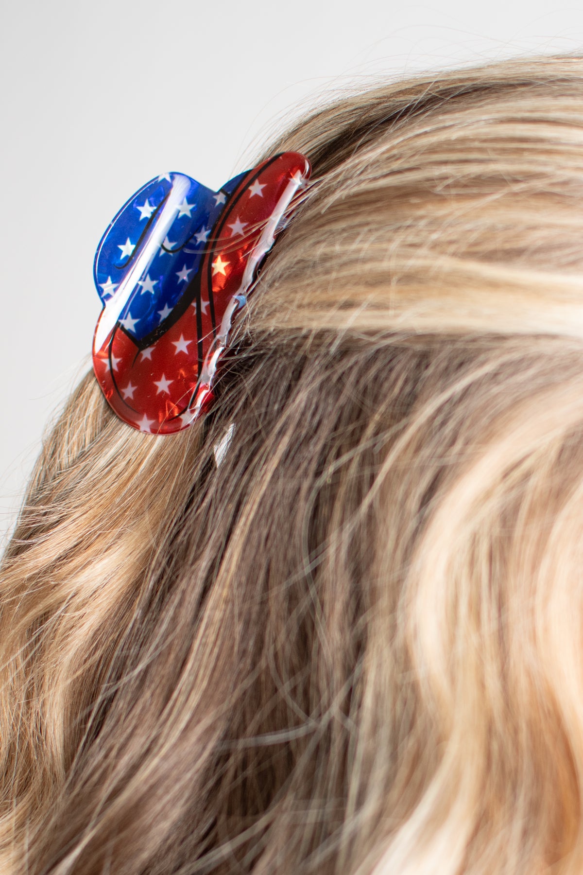 Patriotic Cowboy Hat Hair Claw Clip