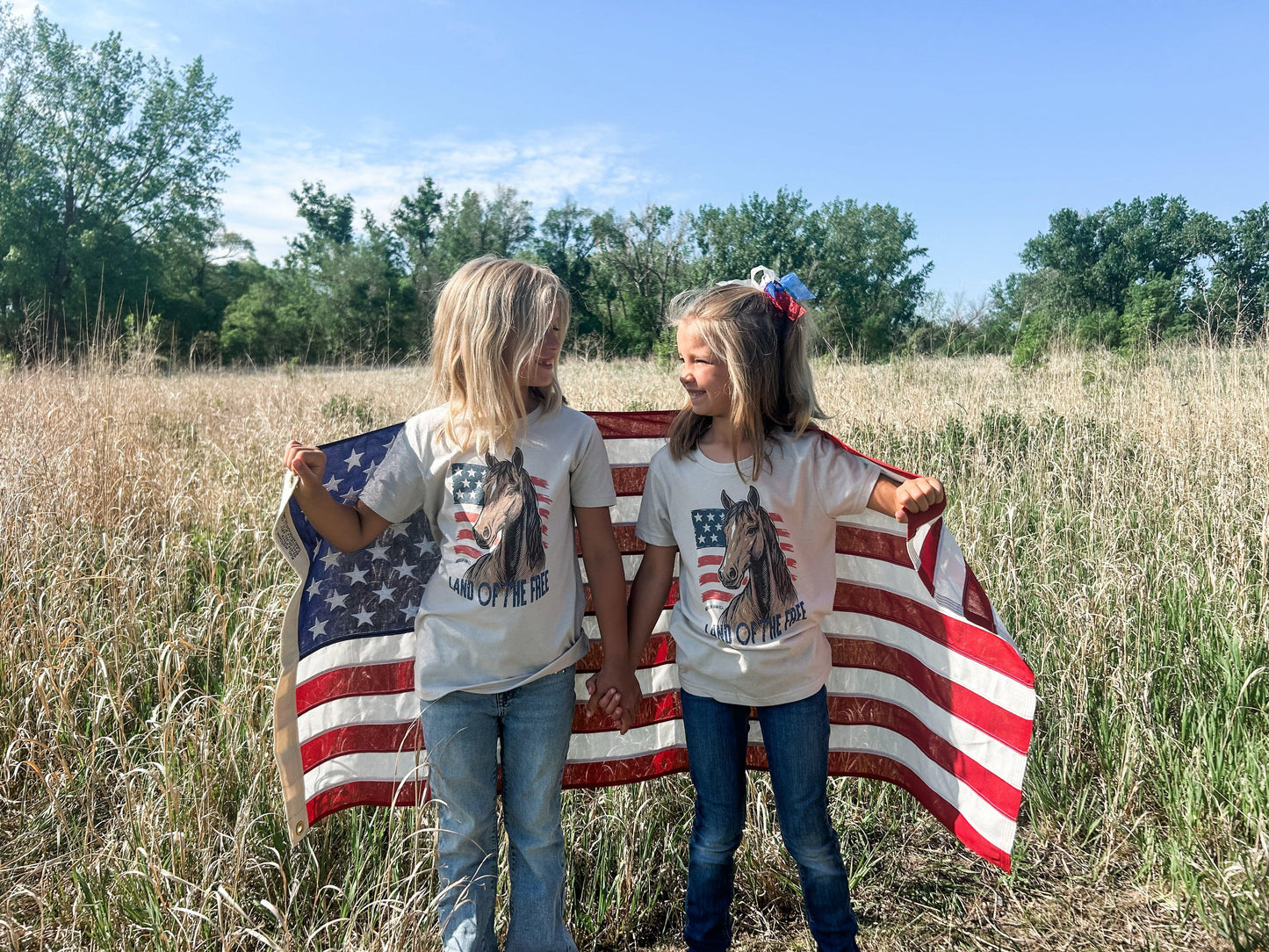 Patriotic Horse 'Land of the Free' Toddler/Youth Tee