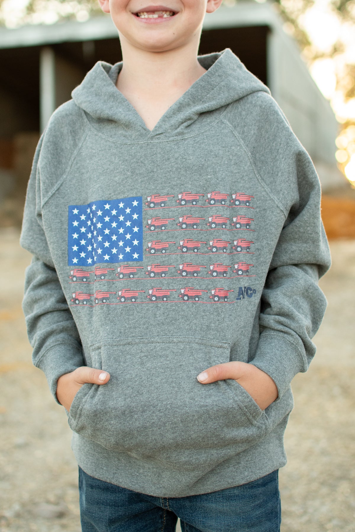 Patriotic Red Combine Flag Toddler/Youth Hoodie