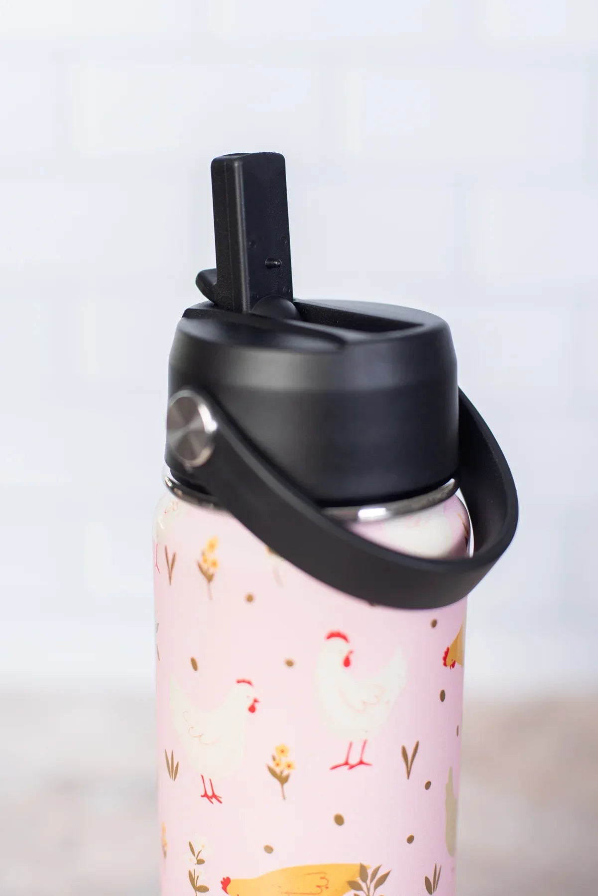 Pink Cottage Chicken 22oz Water Bottle