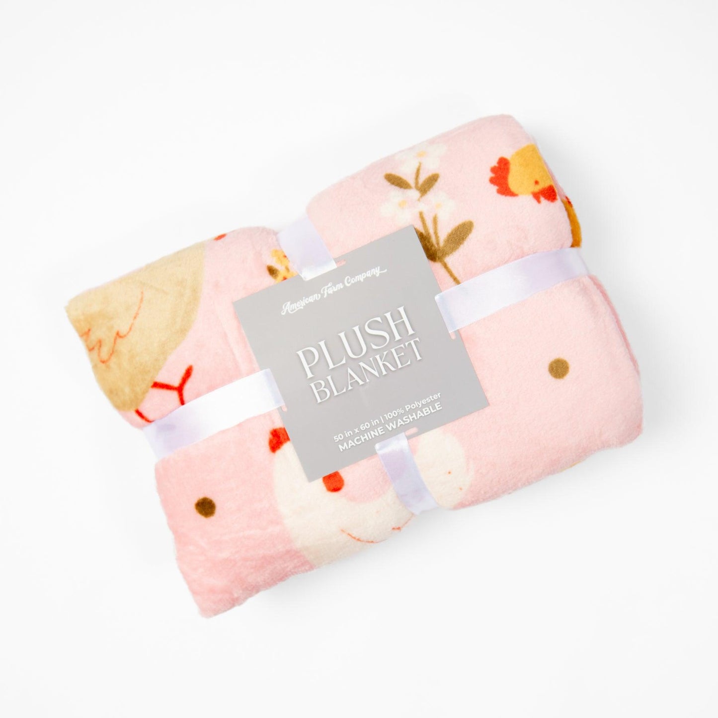 Pink Chicken Plush Blanket - American Farm Company