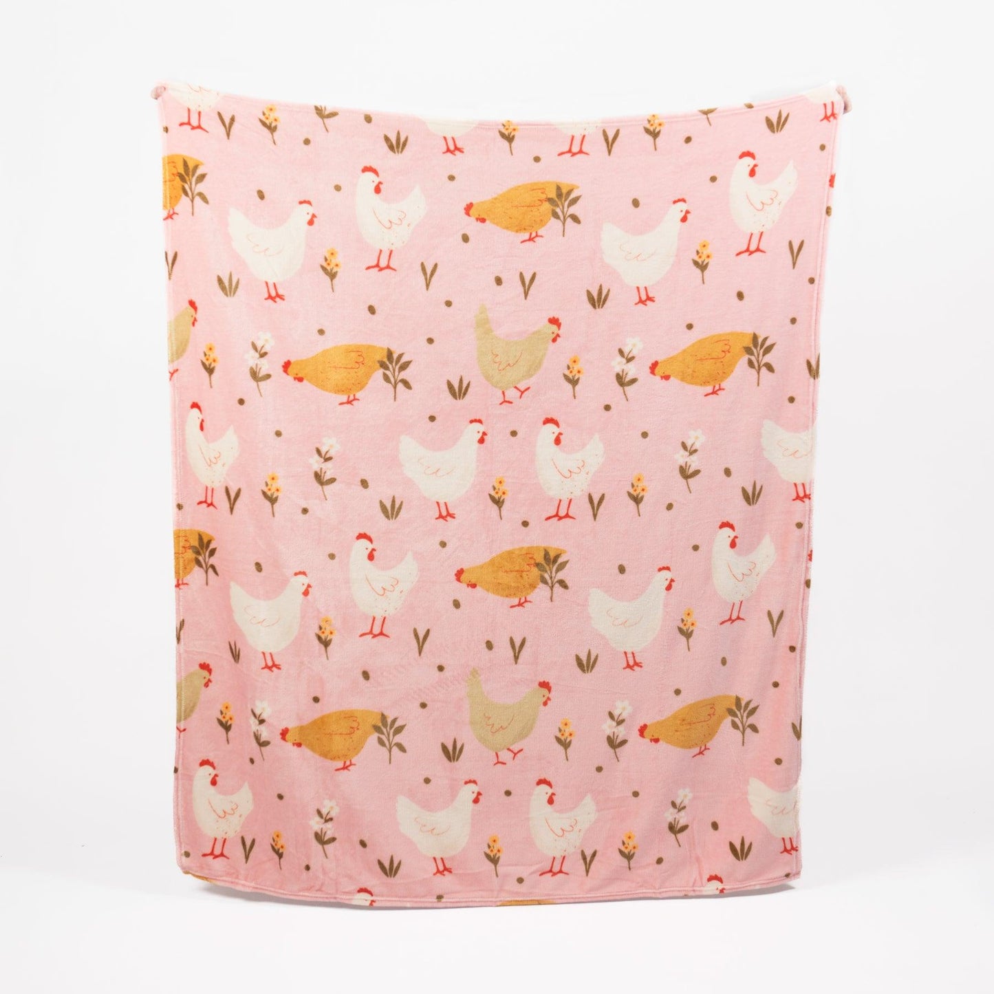 Pink Chicken Plush Blanket - American Farm Company